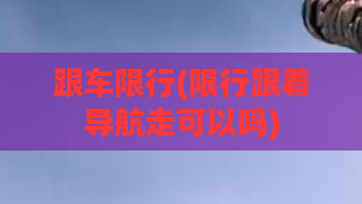 跟车限行(限行跟着导航走可以吗) 跟车限行(限行跟着导航走可以吗)