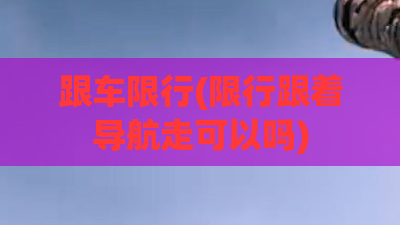 跟车限行(限行跟着导航走可以吗) 跟车限行(限行跟着导航走可以吗)