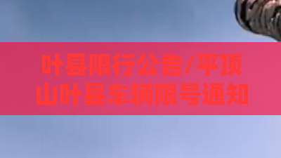 叶县限行公告/平顶山叶县车辆限号通知