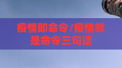 疫情即命令/疫情就是命令三句话 疫情即命令/疫情就是命令三句话