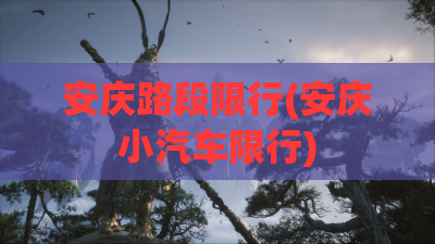 安庆路段限行(安庆小汽车限行)