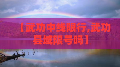 【武功中线限行,武功县域限号吗】